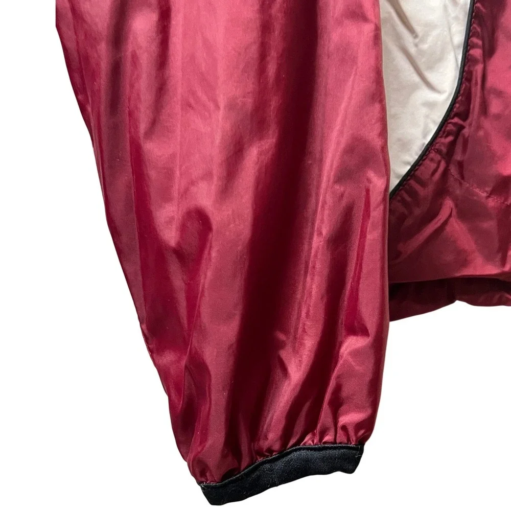 VTG Wilson Burgundy White Windbreaker Jacket Full Zip Athletic Sportswear Size M